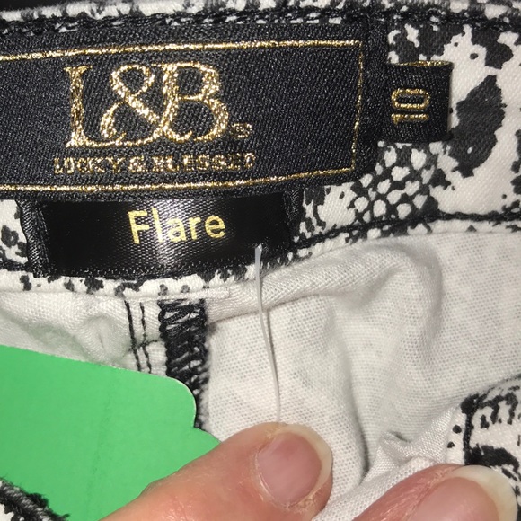 L&B Snakeskin Print Flare Jeans - Picture 7 of 8